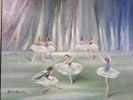 Roberto Spadolini, oljemålning "Ballerinor" signerad