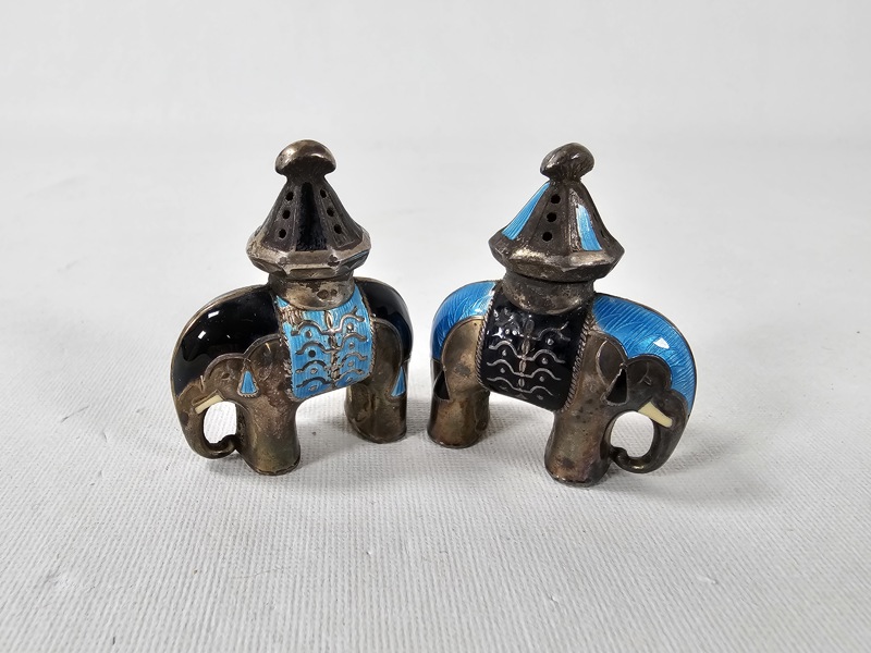 Jacob Tostrup, salt och pepparströare, 2 st, silver/emalj, Oslo Norge