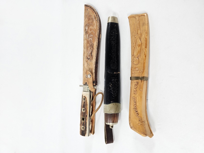 3 knivar bla Köller`s real Bowieknife