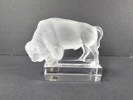 Lalique, figurin, bisonoxe, signerad