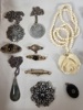 Parti smycken bla broscher, halsband