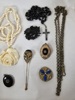Parti smycken bla broscher, halsband
