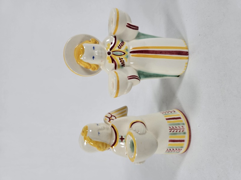 Ljusstakar/figuriner, 2 st, änglar, Aluminia, Danmark