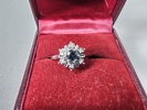 Safir och diamantring, 18 k vitguld, vikt inkl stenar 2,2 gr