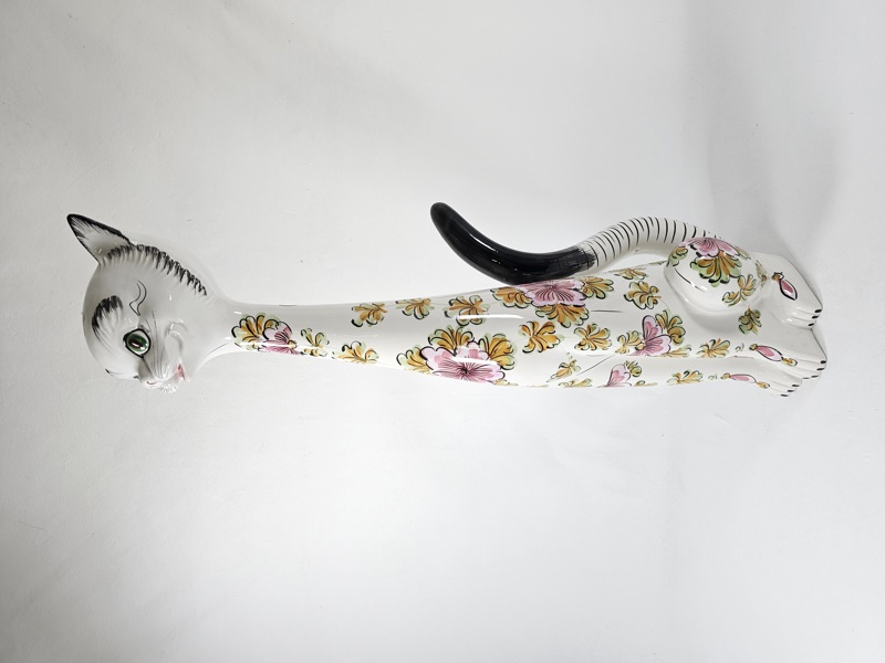 Golvfigurin, porslin, katt, Italien