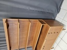 Bokhylla, teak med skrivskiva