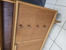 Bokhylla, teak med skrivskiva
