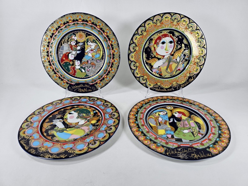 Björn Wiinblad, 4 tallrikar, Rosenthal