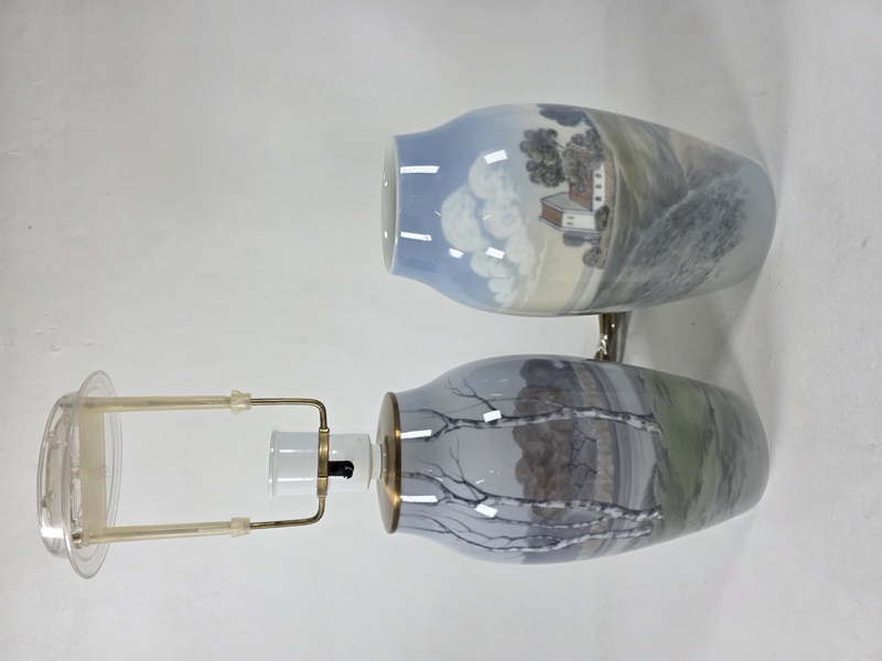 Bing Gröndahl, bordslampa och vas, 2 del