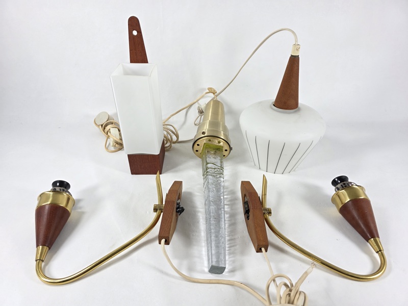 Parti retrolampor, 5 del, bla "istappen" Atelje Engberg Urshult