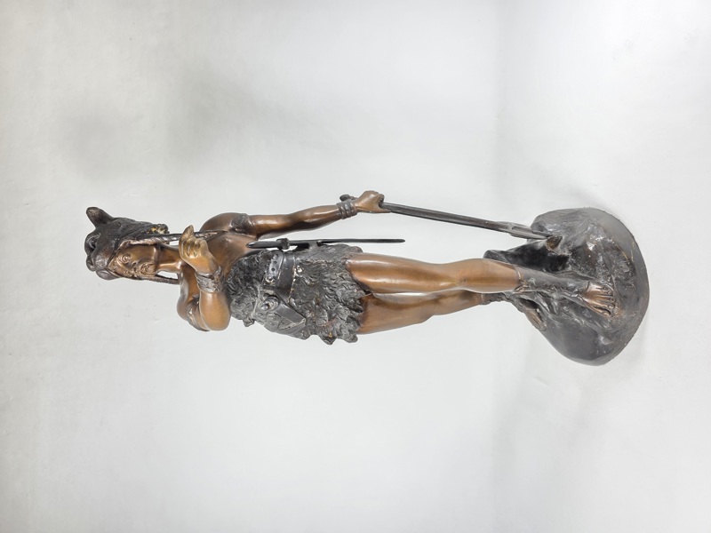 Stor skulptur, brons "Viking" signerad Lepine