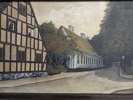 A.Lindqvist, oljemålning "Lindforska huset Lund" signerad