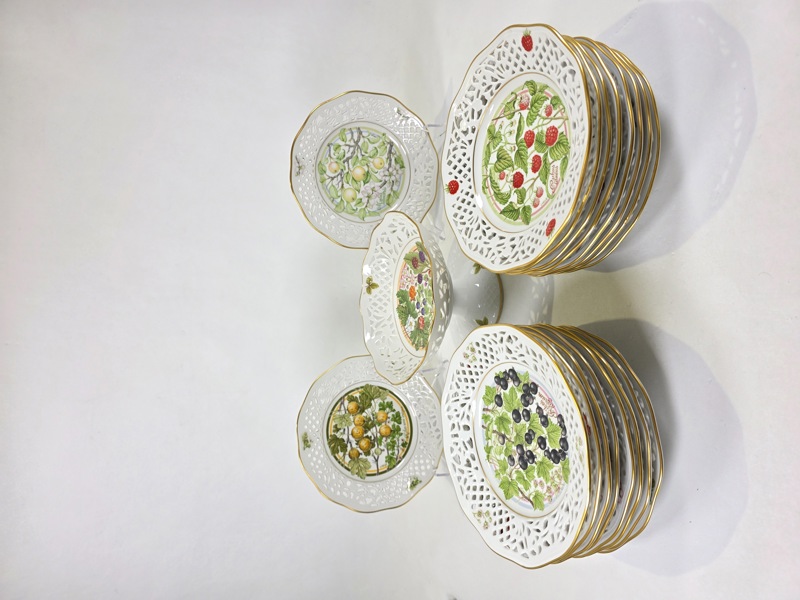 Fruktservis, 19 del, porslin, Schumann Arzberg, Fyrklövern