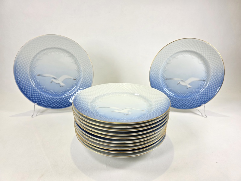 Bing Gröndahl "Blå Måsen" 12 förättstallrikar