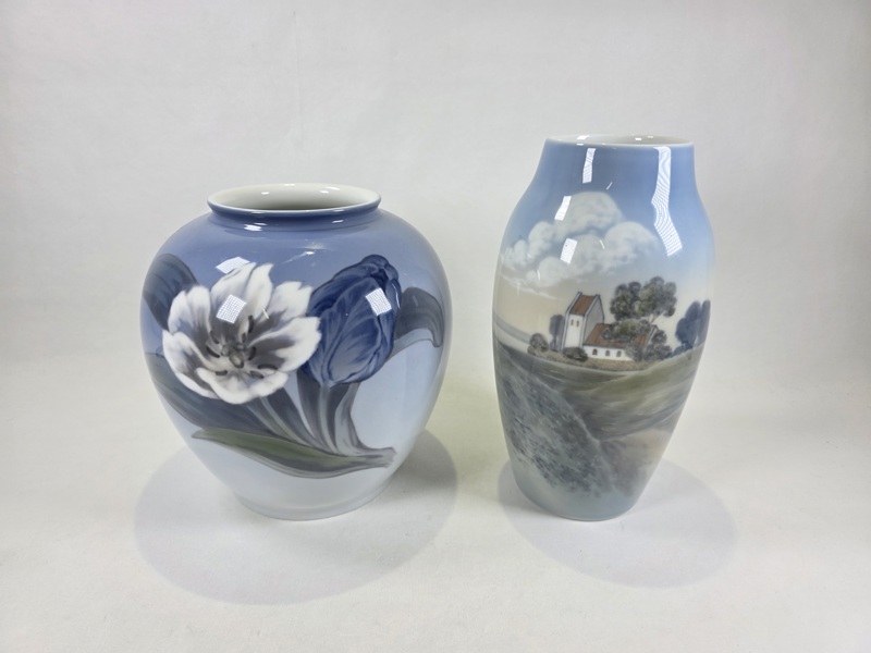 Royal Copenhagen och Bing Gröndahl, 2 vaser