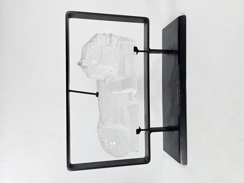 Erik Höglund, skulptur "Lejon" glas och smide