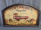 Tavla, "Capten jakobs Flying club" bemålat trä