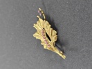 Brosch, guld, 18K, vikt inkl stenar 9,5 gr