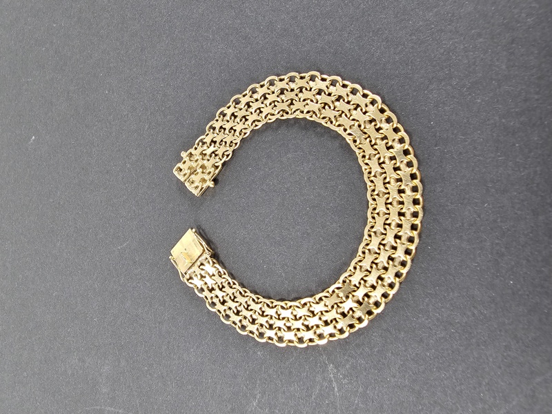 Armband, guld, 18K, X-länk, vikt 21gr