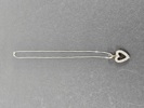 Halsband, vitguld, 18K, hänge hjärta med 18 stenar (diamanter?), vikt 5 gr inkl stenar