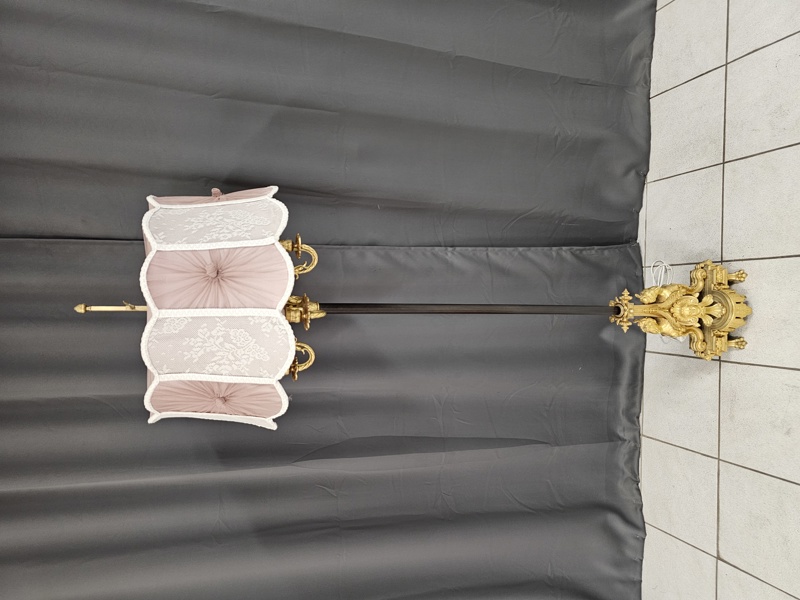 Golvlampa, brännförgylld brons