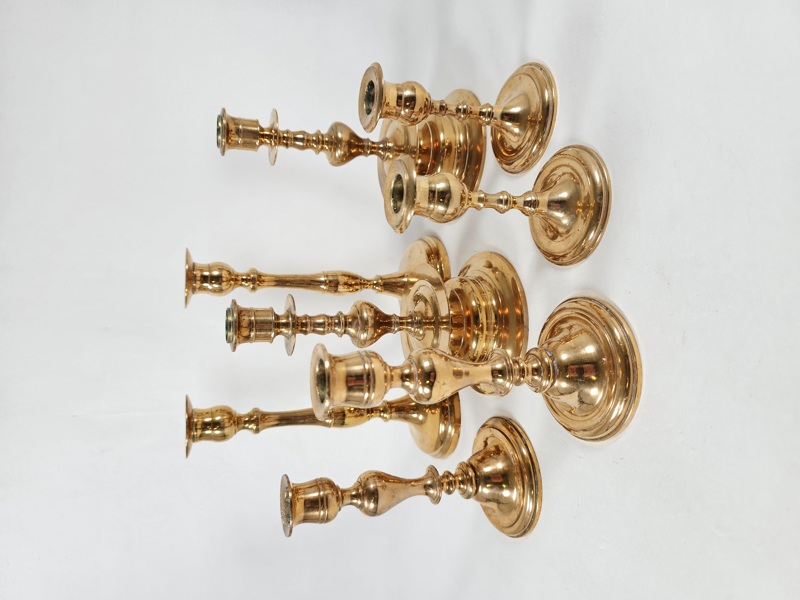 Parti ljusstakar, 4 par, mässing/malm bla Skultuna