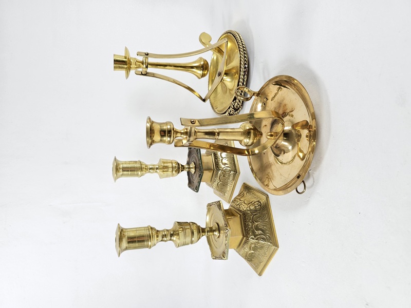 Ljusstakar, mässing, 4 st, bla Ystadmetall