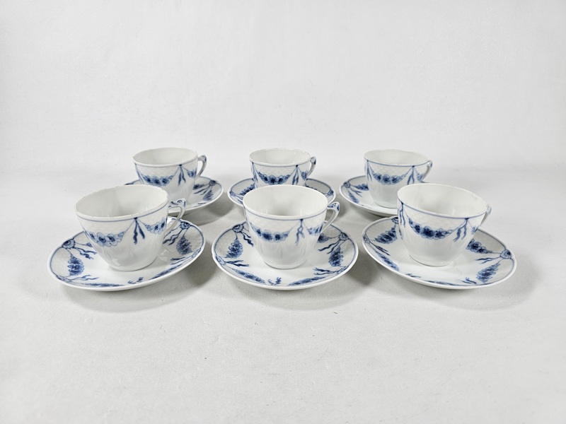Bing Gröndahl, 6 koppar med fat "Empire"
