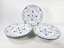 Royal Copenhegen "Musselmalet" mattallrikar, 6 st