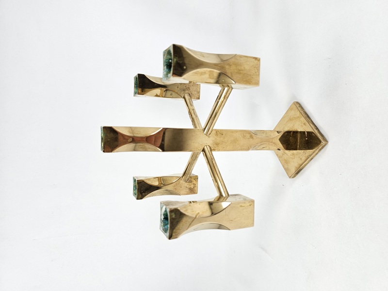 Ulf Larsson,kandelaber för 5 ljus, Vallmomässing, 1983, signerad