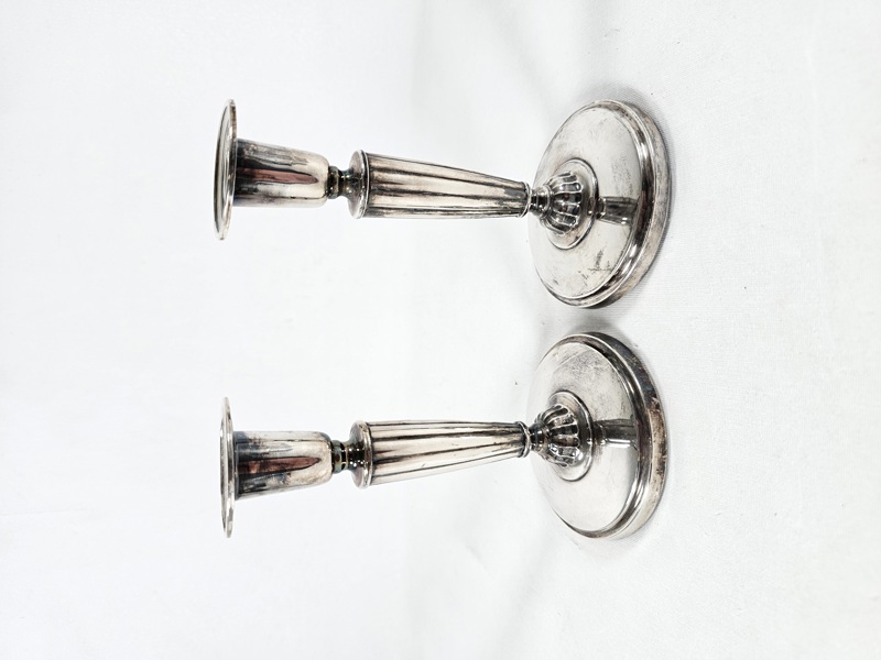 Silver, ljusstakar, ett par, totalvikt 340 gr