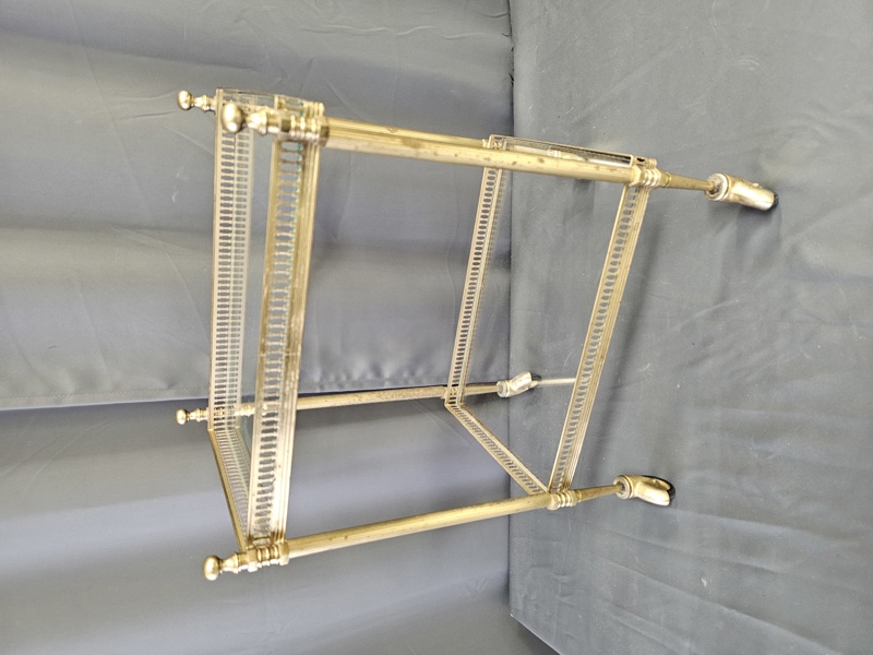 Serveringsvagn, mässing/glas