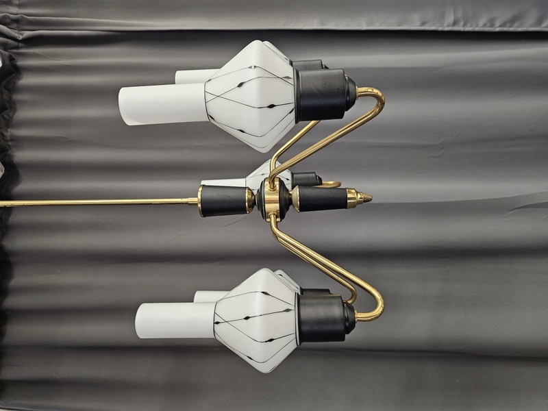 Taklampa, mässing/glas