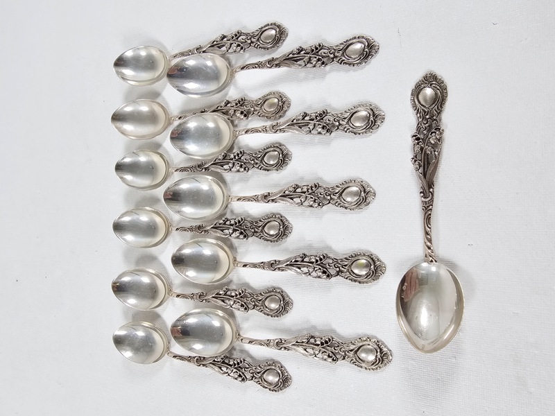 Silver, 12 kaffeskedar, vikt 125 gr