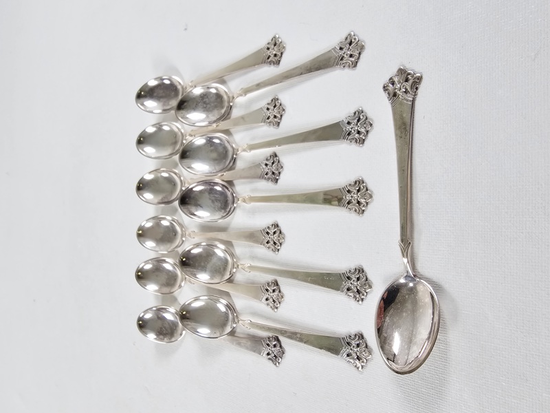 Silver, 12 kaffeskedar "Anitra" Norge, vikt 95 gr