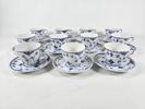 Royal Copenhagen "Musselmalet" 11 kaffekoppar med fat