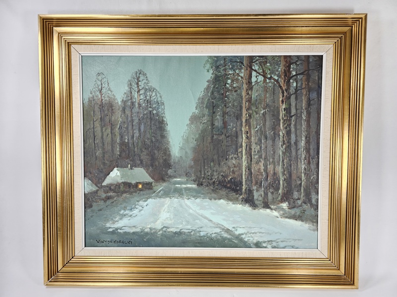Wiktor Korecki, oljemålning, signerad