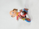 Plåtleksak, clown på cykel, tillverkad i Japan, 1950 tal.