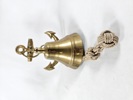 Skeppsklocka med ankare och propeller ljusstake, mässing