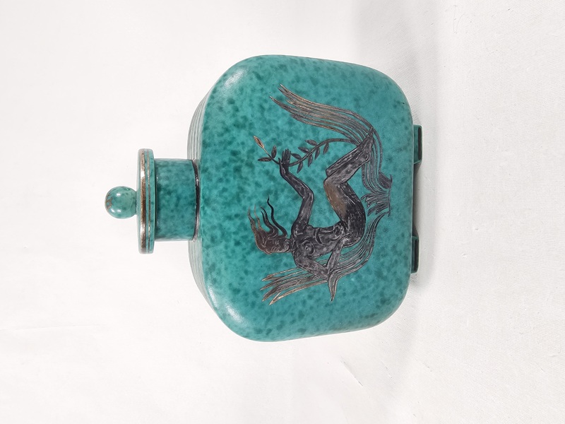 Wilhelm Kåge, urna med lock "Argenta" Gustavsberg