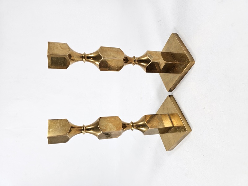 Gusum, ljusstakar, ett par, mässing