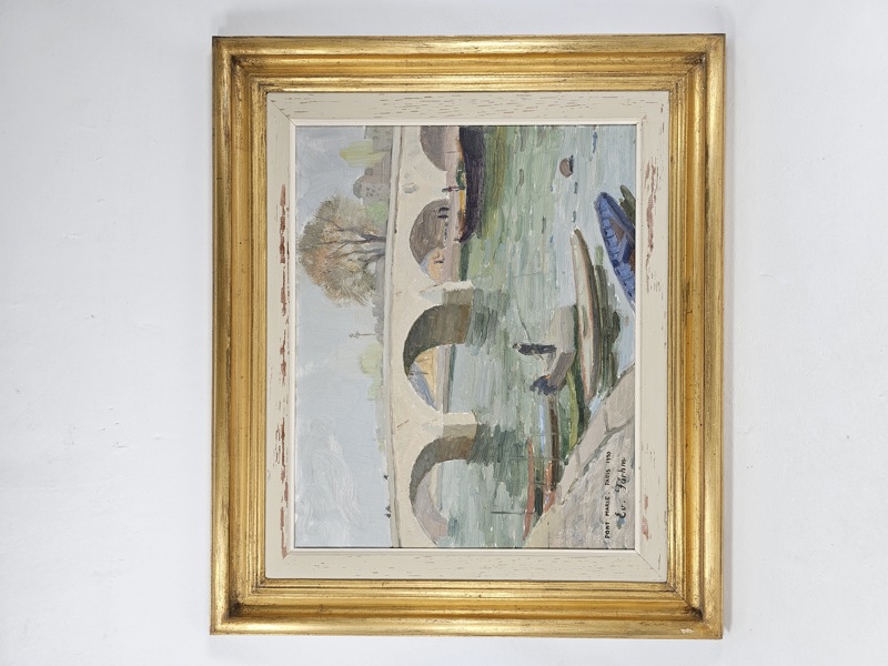Evert Färhm " Pont Marie Paris 1950" oljemålning
