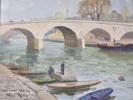 Evert Färhm " Pont Marie Paris 1950" oljemålning
