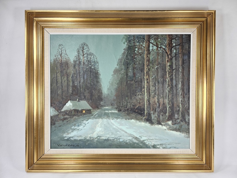 Wiktor Korecki, oljemålning, signerad