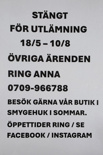 Sommarstängt